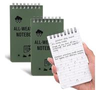 Qianeffort Waterproof Notebook,2 Pack Waterproof Notepad,3 x 5 Inches Write in the Rain Field Notes Notebook with Lined Pages,Mini Police Notepad for Outdoor Home Office School