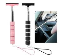 Qianeffort Wing Mirror Squeegee,2 PCS Car Side Mirror Squeegee,Car Rearview Mirror Wiper,Retractable Car Mirror Wiper,Mini Wing Mirror Wiper,Mini Squeegee for Car Windows Car Mirror(Black+Pink)
