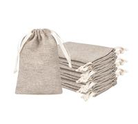 QIANF 4X6 inch Beige Burlap Bags Drawstring 12 Pcs Gift Bag Jewelry Pouches