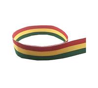 QIANF Red/Yellow/Green Striped Grosgrain Ribbon - 3/8 Inch 25 Yards(Multiple Widths & Colors Available)
