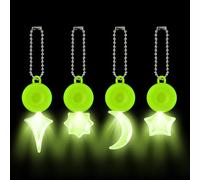 QianFan LED Flashing Light School Bag - 4 Reflectors Children's Pendant with Key Ring, Waterproof Safety Light for Cycling, Walking, Running