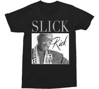 QIANFANGHUI Slick Rick Throwback T Shirt Pay Men's Black L