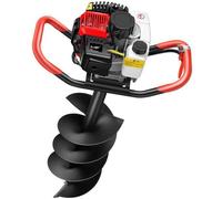 Qiang 199CC 4-Stroke Gas Powered Post Hole Digger 3800W Heavy Duty Earth Auger for Fence Installation, Tree Planting with 25cm Drilling Bit(20cm)