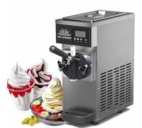 Qiang Commercial Soft Serve Ice Cream Machine - 4-8KG/h Output, 450W/750W, LED Display, Ice Cream Maker, Countertop Compressor Dispensers for Restaurants & Cream Shops Grey-750W