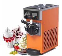 Qiang Commercial Soft Serve Ice Cream Machine - 4-8KG/h Output, 450W/750W, LED Display, Ice Cream Maker, Countertop Compressor Dispensers for Restaurants & Cream Shops Orange-450W