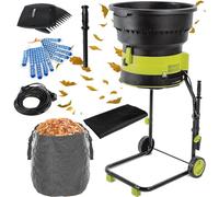 Qiang Electric Leaf Mulcher Compost Shredder,2500W Garden Leaf Crusher with Wheels and Storage Bag,8000rpm Electric Chipper,for Yard Cleanup,Composting noPowercord