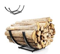 Qiang Ni Fireplace Wood Holder: 22 Inch Curved Firewood Rack Log Storage Holder - Metal Fireplace Accessories for Outdoor Indoor Yard Patio Garden