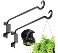 Qiang Ni Plant Hanger Outdoor: 12 Inch Bird Feeder Bracket for Garden Patio Decor - 2 PCS Swivel Adjustable Wall Mount Plant Hook for Hanging Flower Baskets