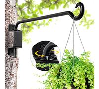 Qiang Ni Plant Hanger Outdoor: 12 Inch Bird Feeder Bracket for Garden Patio Decor - Swivel Adjustable Wall Mount Plant Hook for Hanging Flower Baskets
