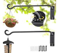 Qiang Ni Plant Hanger Outdoor: 16 Inch Bird Feeder Bracket for Garden Patio Decor - 2 PCS Swivel Adjustable Wall Mount Plant Hook for Hanging Flower Baskets