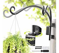 Qiang Ni Swivel Hanging Basket Bracket | Hand-Forged Plant Bracket Hanger(Black) More Convenient and Designed with Rotary Fixation for Wall Plant Hook (12-Inch)