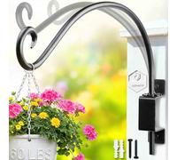 Qiang Ni Swivel Plant Hanger - 16 Inch 60 lbs Capacity Anti-Rust Metal Wall Mount Hook with Mounting Screws - for Indoor Outdoor Hanging Bird Feeders, Flower Baskets, Wind Chimes, Lanterns
