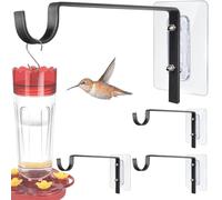 Qiang Ni Window Hummingbird Hanger: 4 Pcs Metal Window Mounted Bird Feeder Hook - for Bird Feeders,Wind Chimes,Plants - Gift for Parents to Observing Hummingbird - 8 Inch