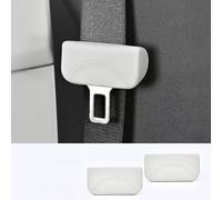 QIANGFAFA 2PCS Car Seat Belt Buckle Covers for Honda Jazz IV 2020-2025, Anti-Scratch Silicone Seat Belt Clip Protector Car Interior Protector for Back Seat,White-Thick plug