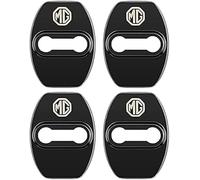 QIANGFAFA 4 Pcs Car Door Lock Cover for MG HS Trophy 2024 2025, Door Latch Protective Pad Lock Protector Shock Absorption Silent Guards Car Accessories,Black-A