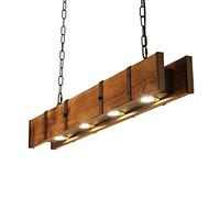 QIANGG Industrial Pendant Lighting, Kitchen Island Chandelier Wood Frame Ceiling Lights for Foyer Bedroom, Dining Room Pool Table Light