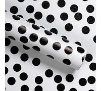 Qianglive 17.3”x120” Black and White Polka-Dot Wallpaper Self-Adhesive Contact Paper Moire Dot Peel and Stick Decorative Wallpaper Spots Contact Paper for Walls Bedroom Living Room Nurseryls