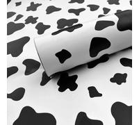 Qianglive Black and White Spots Contact Paper Cow Printed Peel and Stick Wallpaper Self-Adhesive Cute Removable Wall Paper Vinyl White Black Decals for Walls Bedroom Living Room Nurseryls 17.7”x80”