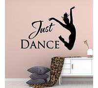 QIANGTOU Fun just dance Girl Text Vinyl Wall Stickers For Girl Room Vinyl Decals Mural Female Dancer wall Sticker Wall 75x94cm