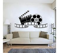QIANGTOU Retro Filming Art Cinema Film Wall Stickers Mural Vintage Poster Vinyl Wall Decal Bedroom House Ornament Home Theatre 76x42cm