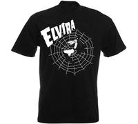QIANHANTANG Elvira Mistress of The Dark Gothic Spider Web Unisex 100% Cotton Short-Sleeve T-Shirts Black XXL