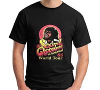 QIANHANTANG Half & Half Sexual Chocolate 88 World Tour Mr Randy Watson Eddie Murphy Unisex 100% Cotton Short-Sleeve T-Shirts Black XXXL