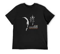 QIANHANTANG Joe Cocker Profile Hymn for My Soul Tour Unisex 100% Cotton Short-Sleeve T-Shirts Black L