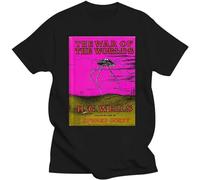 QIANHANTANG War of The Worlds Hg Wells Book Cover Unisex 100% Cotton Short-Sleeve T-Shirts Black M