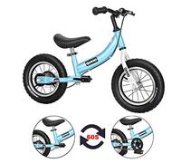 Qiani Balance Bike 2 in 1 for Toddlers,Kids 2 3 4 5 6 7 Years Old,Balance to Pedals Bike,12 14 16 inch Kids Bike,with Pedal kit,Stabilisers,Brakes (Blue, 16 inch)