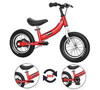 Qiani Balance Bike 2 in 1 for Toddlers,Kids 2 3 4 5 6 7 Years Old,Balance to Pedals Bike,12 14 16 inch Kids Bike,with Pedal kit,Stabilisers,Brakes(red, 14 inch)