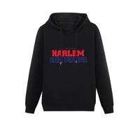 QIANJIAOMEN Harlem Globetrotters Logo Men's Hoodies Pullover Hoody Black Unisex Sweatershirt L