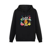 QIANJIAOMEN Jeanmichel Basquiat Graffiti York 70'S 80'S 90'S Men's Hoodies Pullover Hoody Black Unisex Sweatershirt M