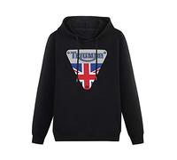 QIANJIAOMEN Triumph Men's Hoodies Pullover Hoody Black Unisex Sweatershirt XXL