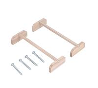 Qianjyvous 2 Set Chicken Wooden Perches, Large Bird Roosting Bar for Hens Rooster Parrots, Natural Wood Training Stand with Stable Base for Indoor Outdoor Coop Use