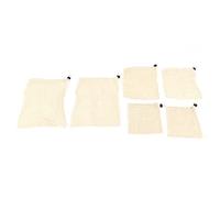 Qianjyvous 6Pcs Cotton Drawstring Storage Bag, Reusable Mesh Food Bag with Wooden Bead Closure, Lightweight Foldable Produce Bag for Groceries, Farmer's Market, Laundry & Toy Storage