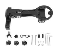Qianjyvous Cycling Computer Mount Aluminum Alloy Integrated Extension Bracket, Weather Resistant Ergonomic Design with 4 Bases, for Wahoo Bryton Hammerhead and Action Cameras