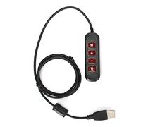 Qianjyvous H901 USB Plug QD Cable Adapter, Call Center Headset Adapter with Adjustable Volume & Mute Button, 3.5mm Female to USB Male Audio Control Adapter for Wired Headsets, ABS Portable De (Red)