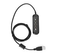 Qianjyvous H901 USB Plug QD Cable Adapter, Call Center Headset Adapter with Adjustable Volume & Mute Button, 3.5mm Female to USB Male Audio Control Adapter for Wired Headsets, ABS Portable De (Gray)
