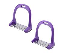Qianjyvous Horse Riding Stirrup Stainless Steel Non Slip Pad, Equestrian Aluminum Saddle Stirrup, Durable Lightweight Design with 5 Color Options for Riders, Thick 120mm Wide Foot (Purple)