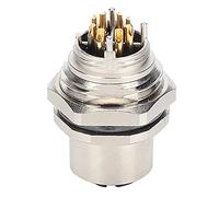 Qianjyvous M12 - B - S8X Panel Mount Socket, Electrical Cable Connector with IP67 Rating, Quick Thread Coupling for Industrial Automation, Brass - Plated Shell, 8 - Pin