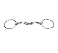 Qianjyvous O Ring Horse Bit, Stainless Steel Horse Snaffle Mouth Bit with Flexible Linking Design, Polished Smooth Edges for Safe Horse Racing and Training