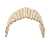 Qianjyvous Pet Hideout Bridge Wooden Tunnel for Hamsters, Small Pet Climbing Bridge with Bendable Design, Natural Birch Hideout Tunnel for Rabbits Guinea Pigs, Safe Non - Play (15 * 40CM)