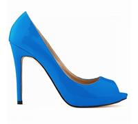 QIANKUN Platform Wedding Shoes Summer Sexy Ladies Open Toe High Heels Sandals Open Toe High Heels-blue,6