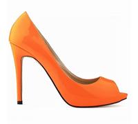 QIANKUN Platform Wedding Shoes Summer Sexy Ladies Open Toe High Heels Sandals Open Toe High Heels-orange,6.5