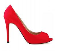QIANKUN Platform Wedding Shoes Summer Sexy Ladies Open Toe High Heels Sandals Open Toe High Heels-red,6
