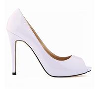 QIANKUN Platform Wedding Shoes Summer Sexy Ladies Open Toe High Heels Sandals Open Toe High Heels-white,10