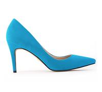 QIANKUN Sexy High Heels Women's High Heels Fashion Pointed Toe Women's Shoes Elegant Black Red Work Wedding High Heels Plus Size-sky blue,41