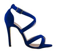 QIANKUN Stiletto Ladies High Heels Ankle Cross Strap Sandals Ladies Ladies Pointed Toe High Heels Party-blue,6.5
