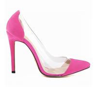 QIANKUN Stiletto Ladies High Heels Sexy Ladies Pointed Toe Velvet High Heels Ladies Party-Rose,9