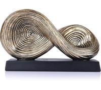 QIANLING Abstract Art Sculpture, Infinity Loop Symbol Sculpture, Abstract Decorative Statue, Gold Knot for Home Accents Decor, Decorativas Modernas for Coffee Table, Entryway, Living Room, Office
